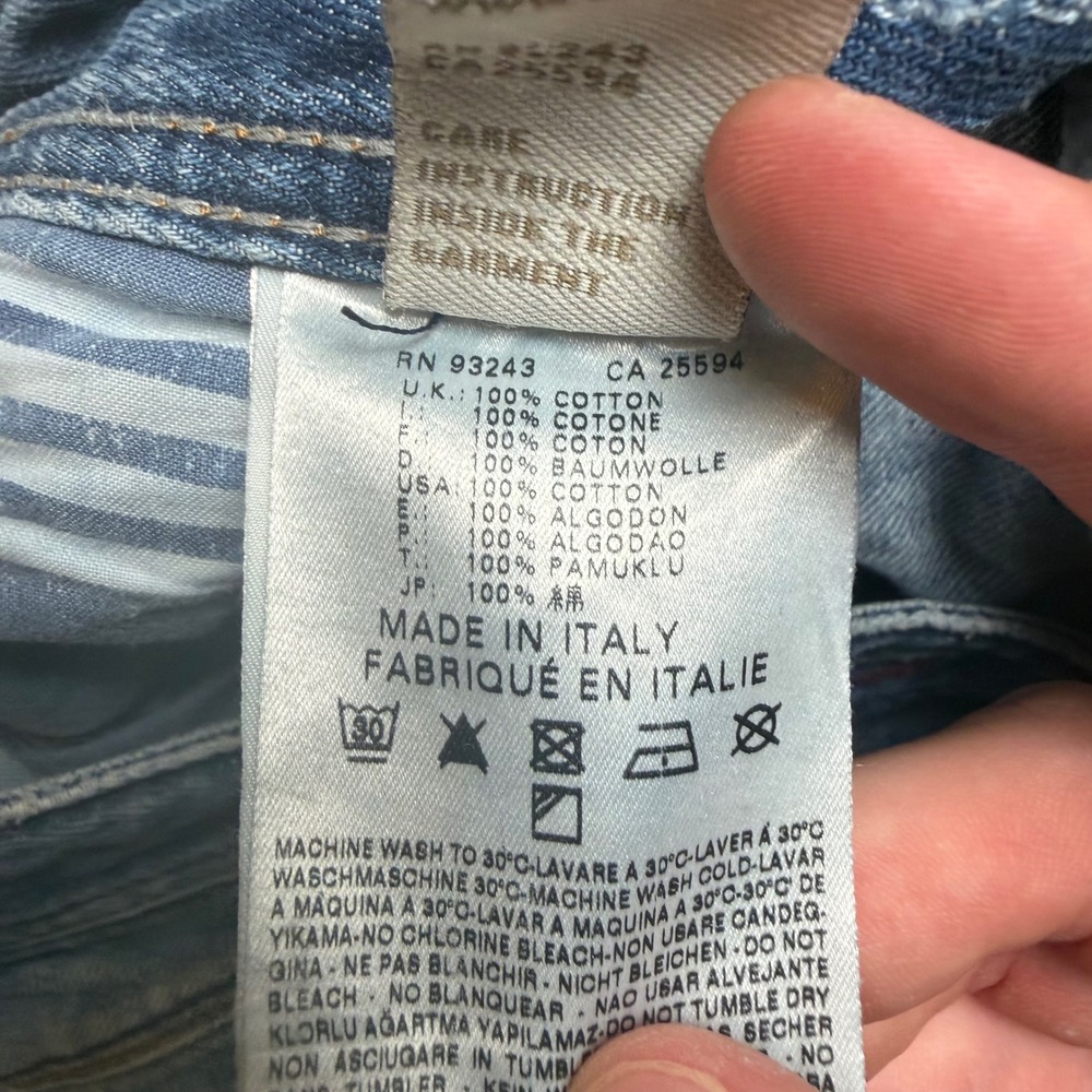 Diesel Poiak Jeans Men 34x32 Blue Distressed Slim Straight Whiskered 008D5 Italy - Picture 7 of 16